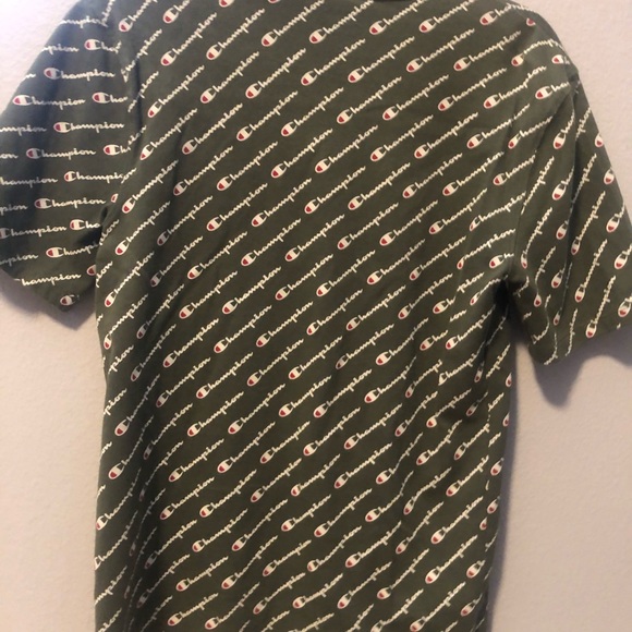 Champion Green All-Over Script Tee - Picture 2 of 4